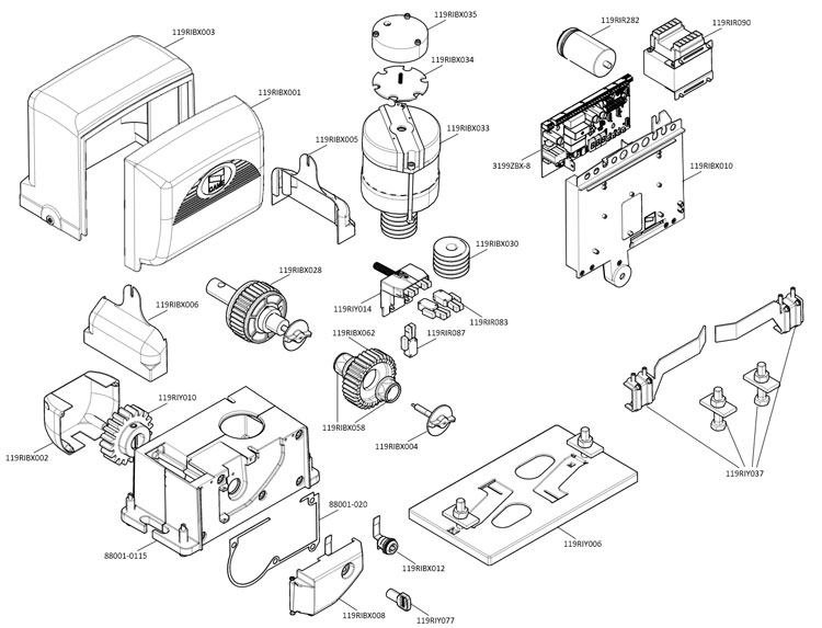 Запчасти для привода CAME BX-P Запчасти для привода CAME BX-P